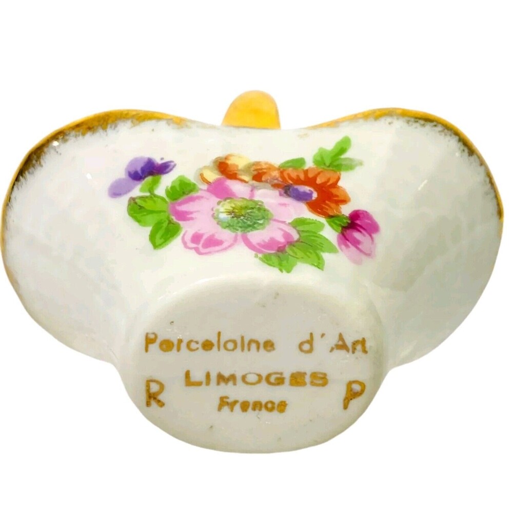 Vintage Limoges Porcelain Flower Garden Basket Doll House Porcelaine d' Art - Picture 11 of 14